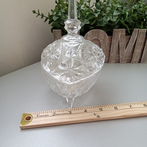 Vtg. Bleikristall Anna Hutte Footed 24% Lead Crystal‎ Covered Candy Dish Germany - Picture 10 of 11